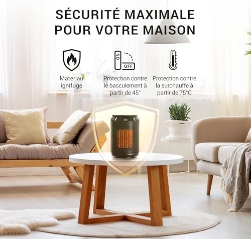 Chauffage d'appoint électrique avec WiFi pour un contrôle à distance et économie d'énergie