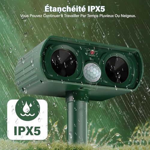 Répulsif pour chats avec modulation de fréquence et énergie solaire