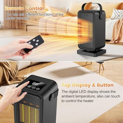 Chauffage d'appoint rapide et économe en énergie avec minuterie et sécurité