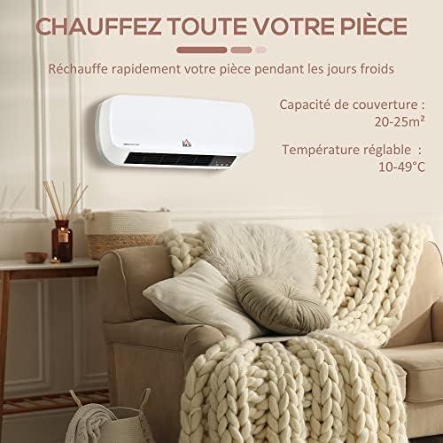 Chauffage d'appoint céramique PTC 2000 W haute performance avec télécommande