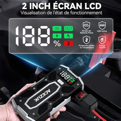 Booster batterie voiture puissant 7000A pour démarrage rapide et sécurisé