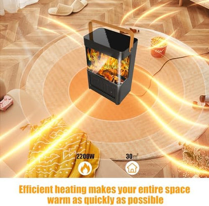 Chauffage d'appoint en céramique 2200W avec sécurité avancée et design élégant