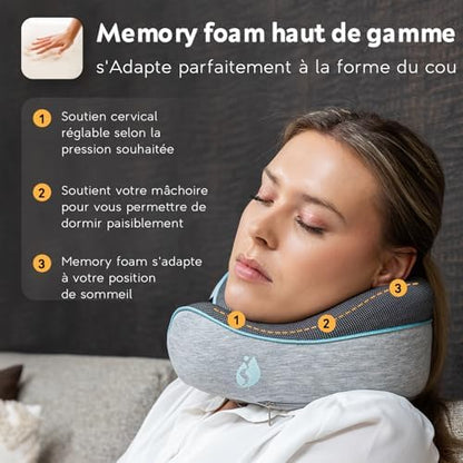 Oreiller ergonomique cervical pour un confort optimal en voyage