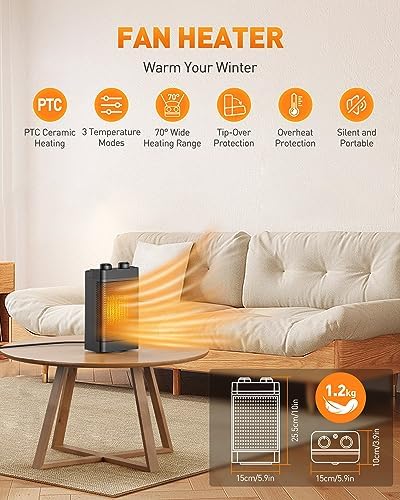 Chauffage d'appoint électrique avec modes multiples et sécurité avancée