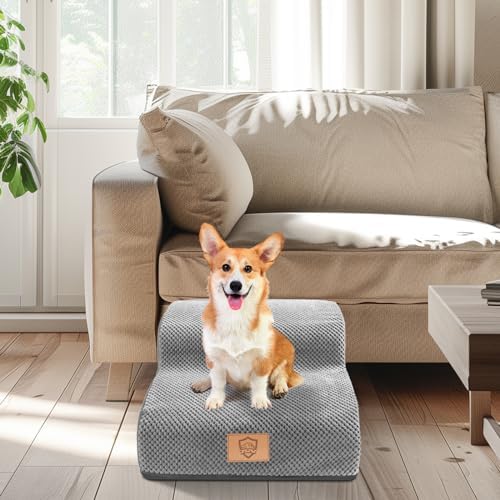 Escalier pour chien avec rampe douce et mousse haute densité pour un accès facile