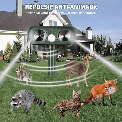 Répulsif pour chats avec modulation de fréquence et énergie solaire