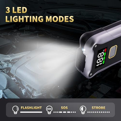Booster Batterie Voiture Puissant avec Écran LCD et Sécurité Avancée