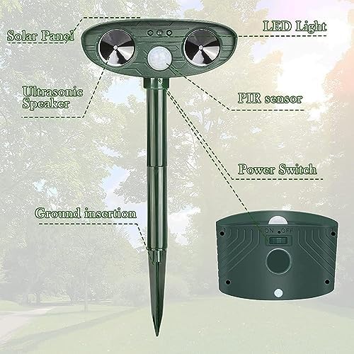 Répulsif pour chats à ultrasons avec énergie solaire et design imperméable