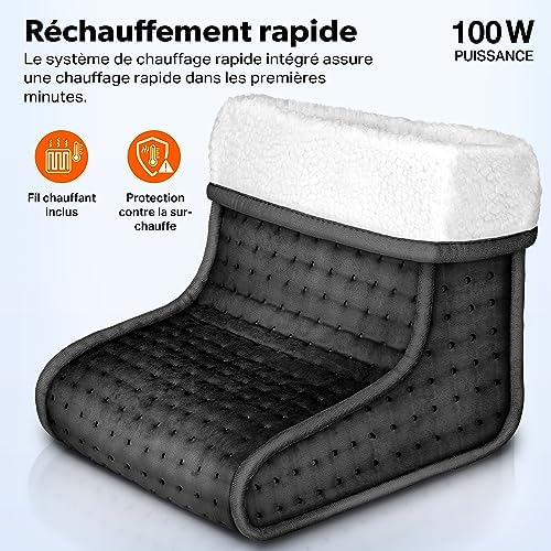 Chauffe pieds électrique avec 6 niveaux de température et sécurité avancée