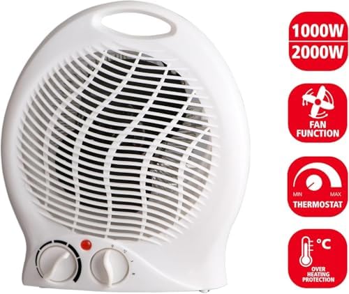 Chauffage d'appoint électrique 2000W portable avec sécurité et réglages personnalisés