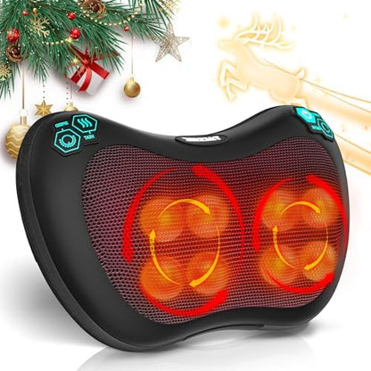 Masseur Cervical avec 8 Nœuds de Massage et Vitesses Réglables pour Soulagement Musculaire