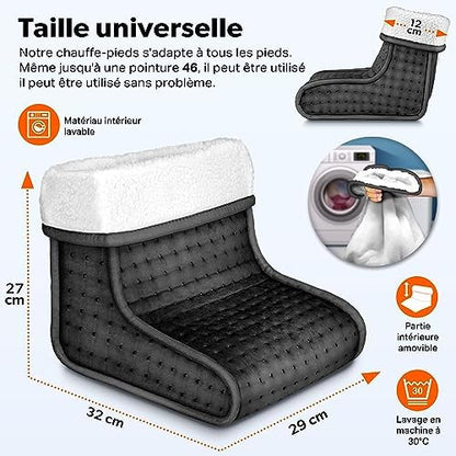 Chauffe pieds électrique avec 6 niveaux de température et sécurité avancée