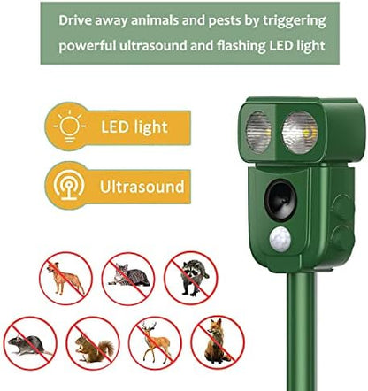 Répulsif pour chats à ultrasons avec détection de mouvement et énergie solaire