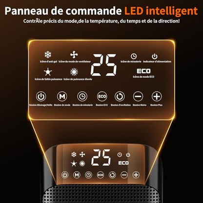 Chauffage d'appoint rapide et silencieux avec contrôle intelligent de la température