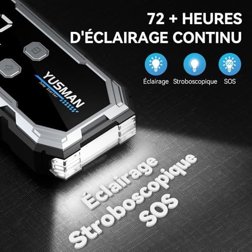 Booster Batterie Voiture Puissant avec Éclairage LED et Protection Multiple
