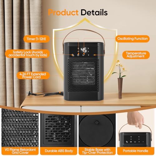 Chauffage d'appoint puissant et silencieux avec contrôle intelligent et sécurité avancée