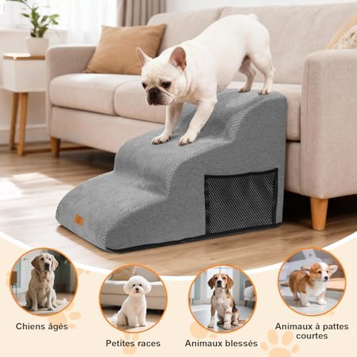 Escalier pour chien amovible et antidérapant avec mousse haute densité