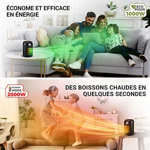 Chauffage d'appoint électrique avec WiFi pour un contrôle à distance et économie d'énergie