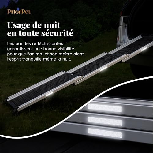 Rampe chien voiture antidérapante et pliable pour une sécurité optimale