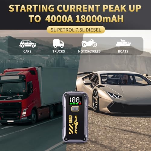 Booster Batterie Voiture Puissant avec Écran LCD et Sécurité Avancée
