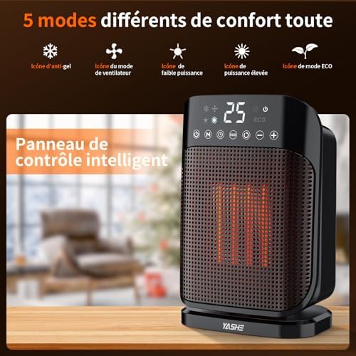 Chauffage d'appoint rapide et silencieux avec contrôle intelligent de la température