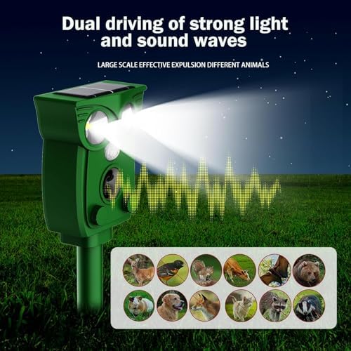 Répulsif pour chats avec capteur de mouvement avancé et énergie solaire