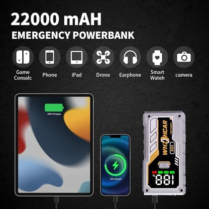 Booster Batterie Voiture 5000A pour Démarrage Rapide et Sécurisé