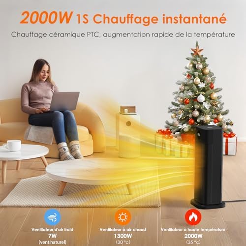 Chauffage d'appoint puissant et rapide avec sécurité intelligente et design silencieux