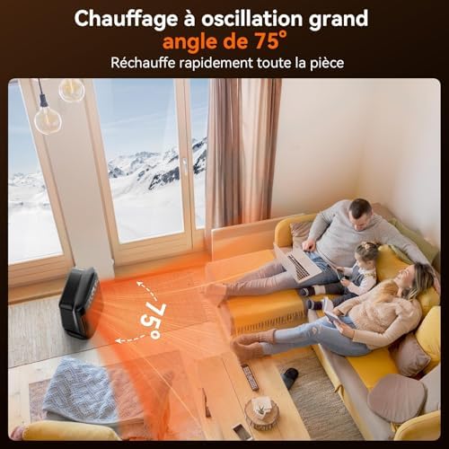 Chauffage d'appoint rapide et silencieux avec contrôle intelligent de la température