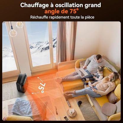 Chauffage d'appoint rapide et silencieux avec contrôle intelligent de la température