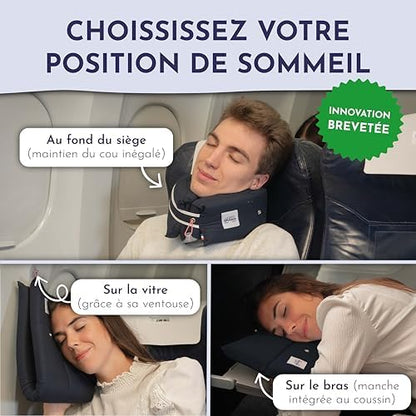 Oreiller ergonomique cervical 3 en 1 pour un confort optimal en voyage