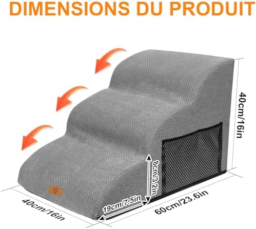 Escalier pour chien amovible et antidérapant avec mousse haute densité