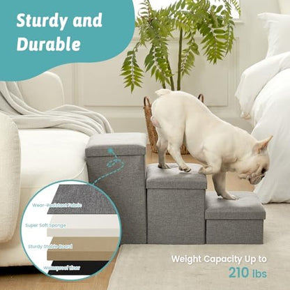 Escalier pour chien robuste et élégant avec rangement intégré