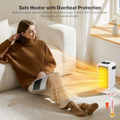 Chauffage d'appoint performant avec céramique PTC et thermostat intelligent