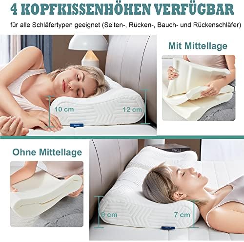 Oreiller ergonomique cervical réglable en hauteur pour un confort optimal