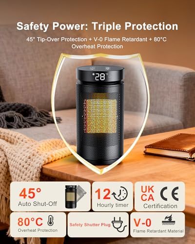 Chauffage d'appoint rapide et efficace avec technologie PTC et sécurité renforcée