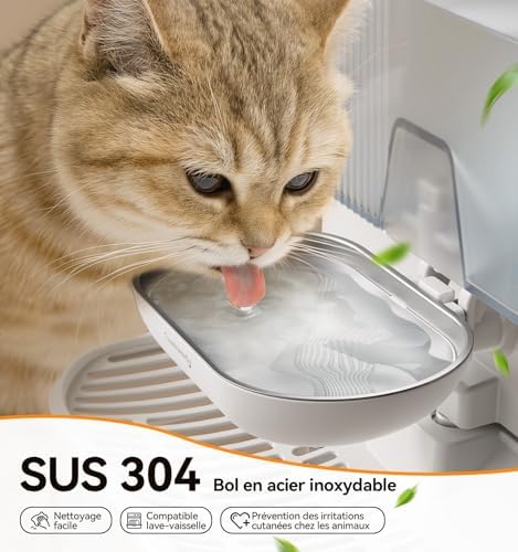 Fontaine à eau chat innovante et silencieuse avec autonomie prolongée