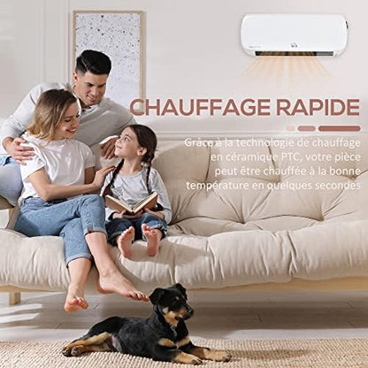 Chauffage d'appoint céramique PTC 2000 W haute performance avec télécommande