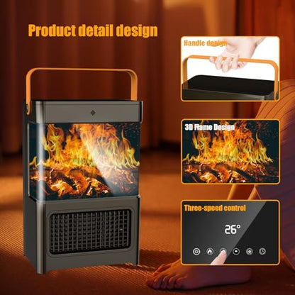 Chauffage d'appoint en céramique 2200W avec sécurité avancée et design élégant