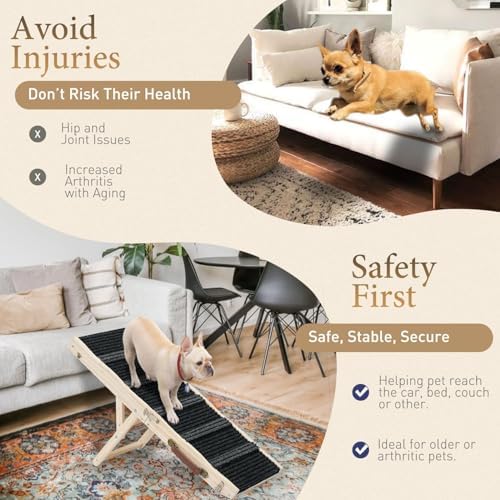 Rampe chien voiture robuste et réglable pour animaux jusqu'à 70 kg