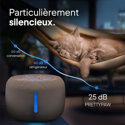 Fontaine à eau chat silencieuse et sans BPA avec éclairage LED et grande capacité