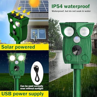 Répulsif pour chats avec capteur de mouvement avancé et énergie solaire