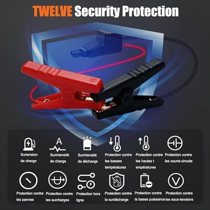 Booster Batterie Voiture Puissant 3000A avec Chargeur Portable et Écran LED