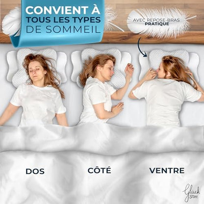 Oreiller ergonomique cervical pour un sommeil réparateur et sans douleur