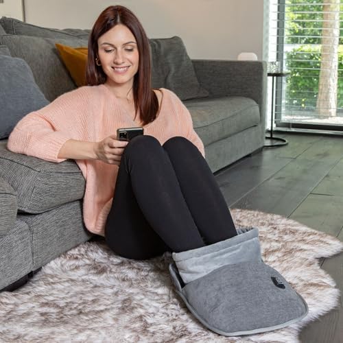 Chauffe pieds électrique sans fil avec powerbank 5000 mAh et texture ultra-douce