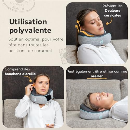 Oreiller ergonomique cervical pour un confort optimal en voyage