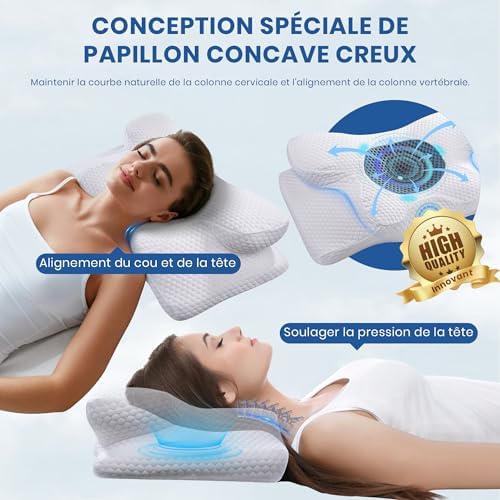 Oreiller ergonomique cervical pour un sommeil sans douleur et un soutien optimal