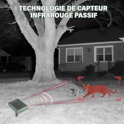 Répulsif pour chats avec modulation de fréquence et énergie solaire