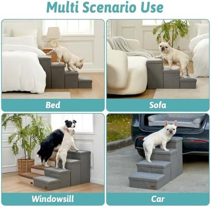 Escalier pour chien robuste et élégant avec rangement intégré