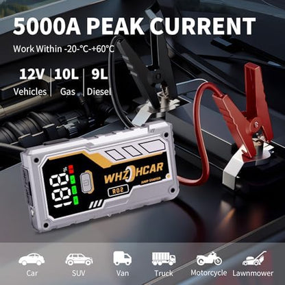 Booster Batterie Voiture 5000A pour Démarrage Rapide et Sécurisé